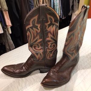 Men'sJustin Style Embroidered Goatskin/Lizard Boot